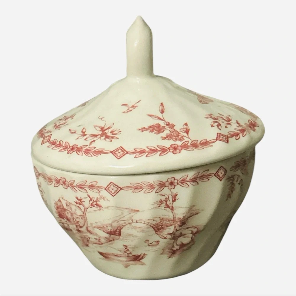 Queens Chelsea Toile Pink English Style Creamer &‎ Sugar Bowl Set Malaysia